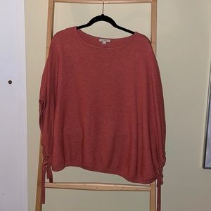 Loft XS/S orange ribbed poncho sweater
